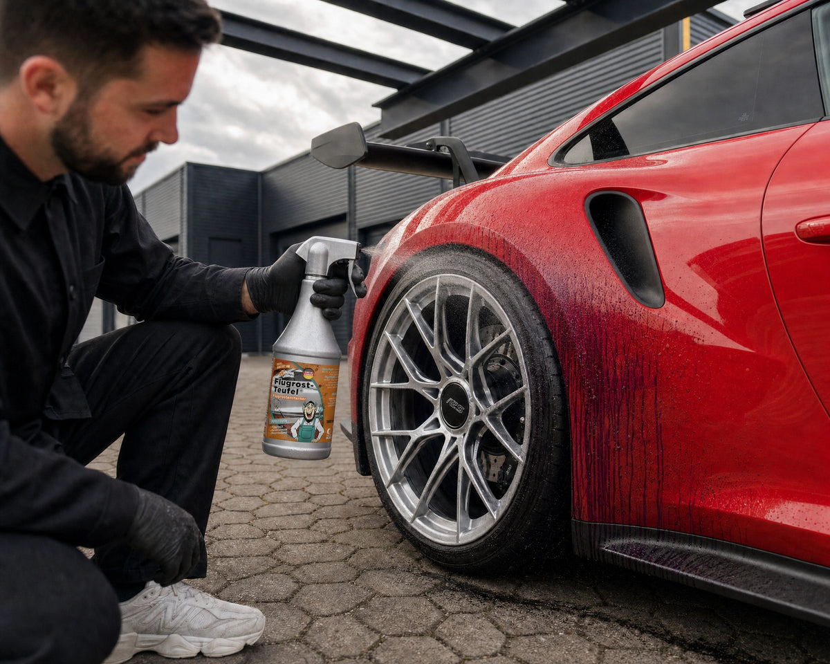 Detailing1 TUGA Chemie Flugrost-Teufel® Flugrostentferner 1000 ml / 1 Liter — Flugrost am Lack violett gelöst, Hero Desktop