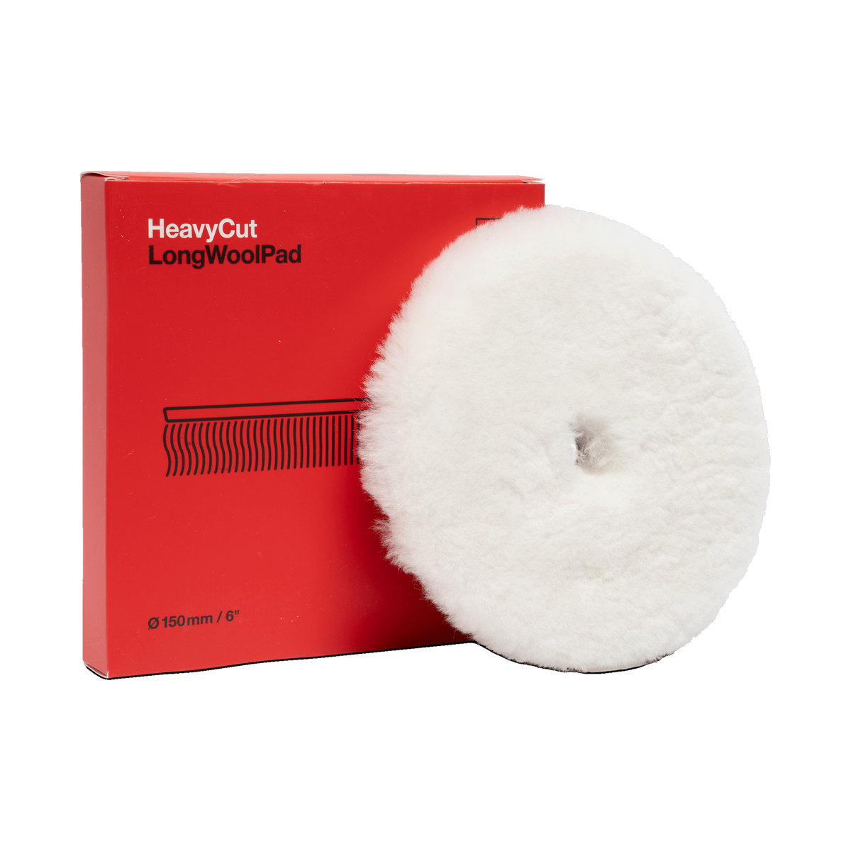 Koch-Chemie Heavy Cut "Long" Wool Pad — Lammfell-Polierpad "Rot" (Langflorig) 1 Stück / Ø 150 mm / Rot
