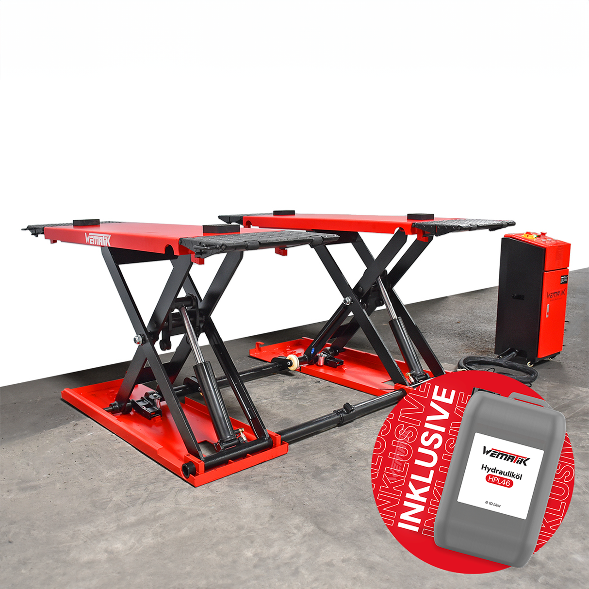 Scherenhebebühne "Miami Plus" Basic 3,5T (bis 3500kg) +10 Liter Hydrauliköl