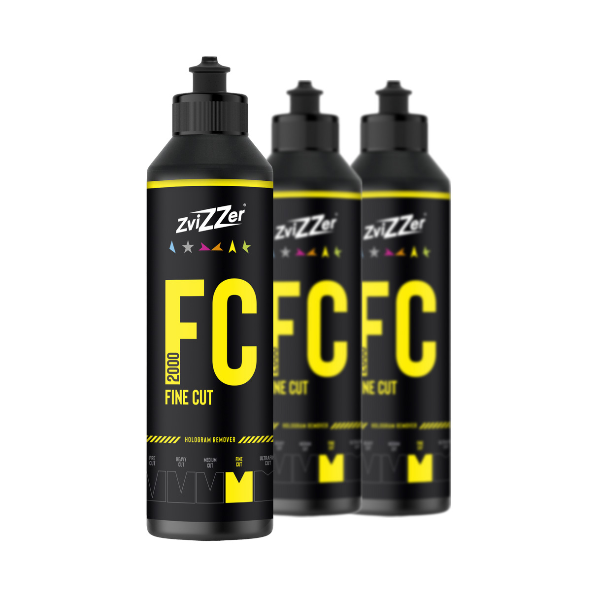 ZviZZer FC 2000 "Fine Cut" (Gelb) — Finish-Politur 250 ml / 3er-Set