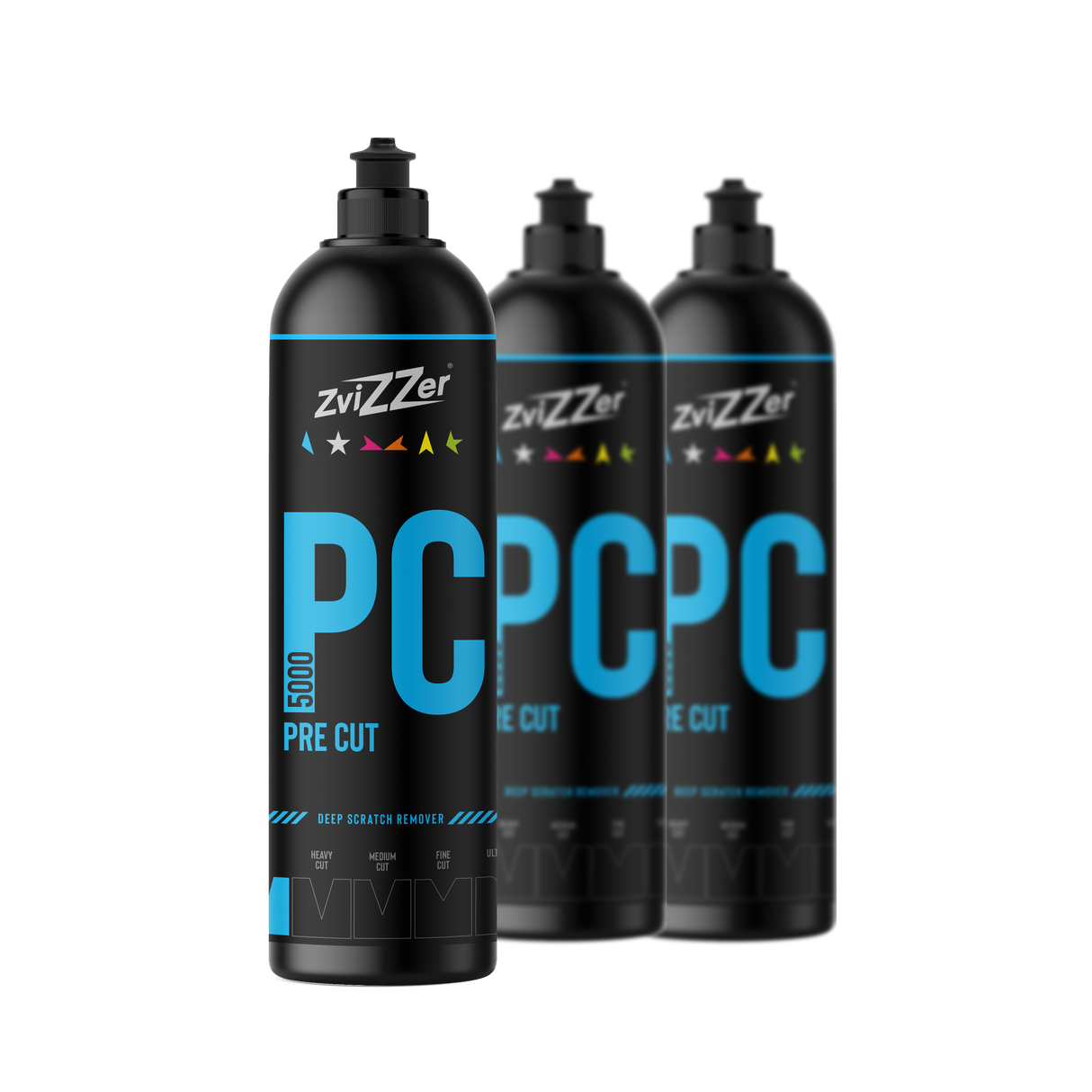 ZviZZer PC 5000 "Pre Cut" (Blau) — Schleifpolitur 750 ml / 3er-Set