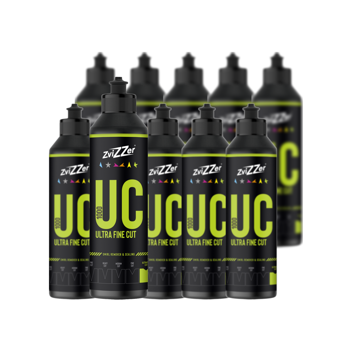 ZviZZer UC 1000 "Ultrafine Cut" (Grün) — Finish-Politur 250 ml / 10er-Set