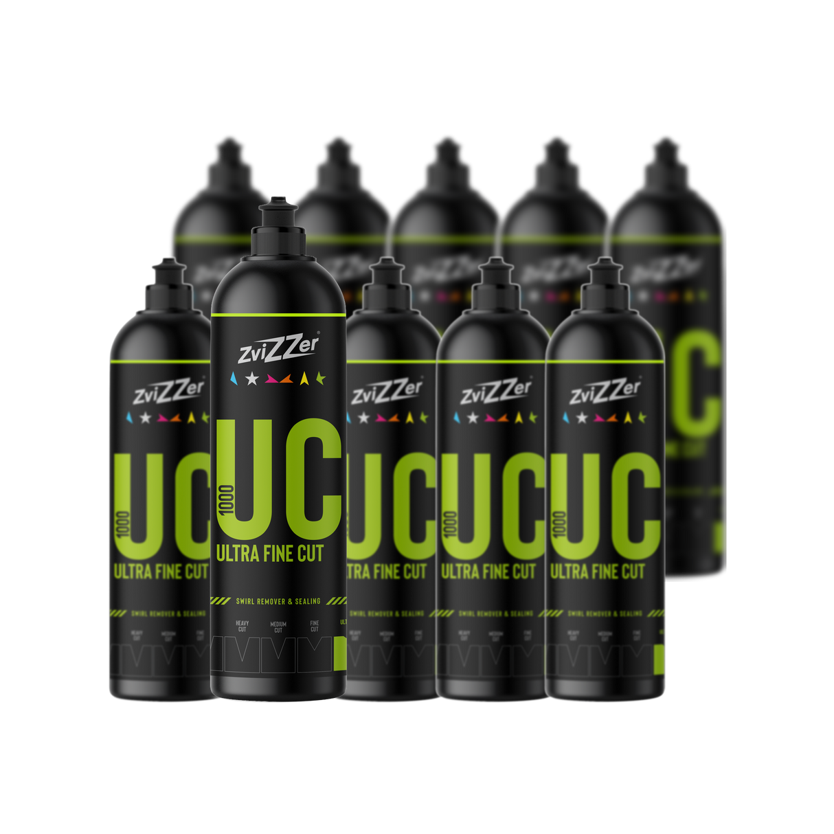 ZviZZer UC 1000 "Ultrafine Cut" (Grün) — Finish-Politur 750 ml / 10er-Set