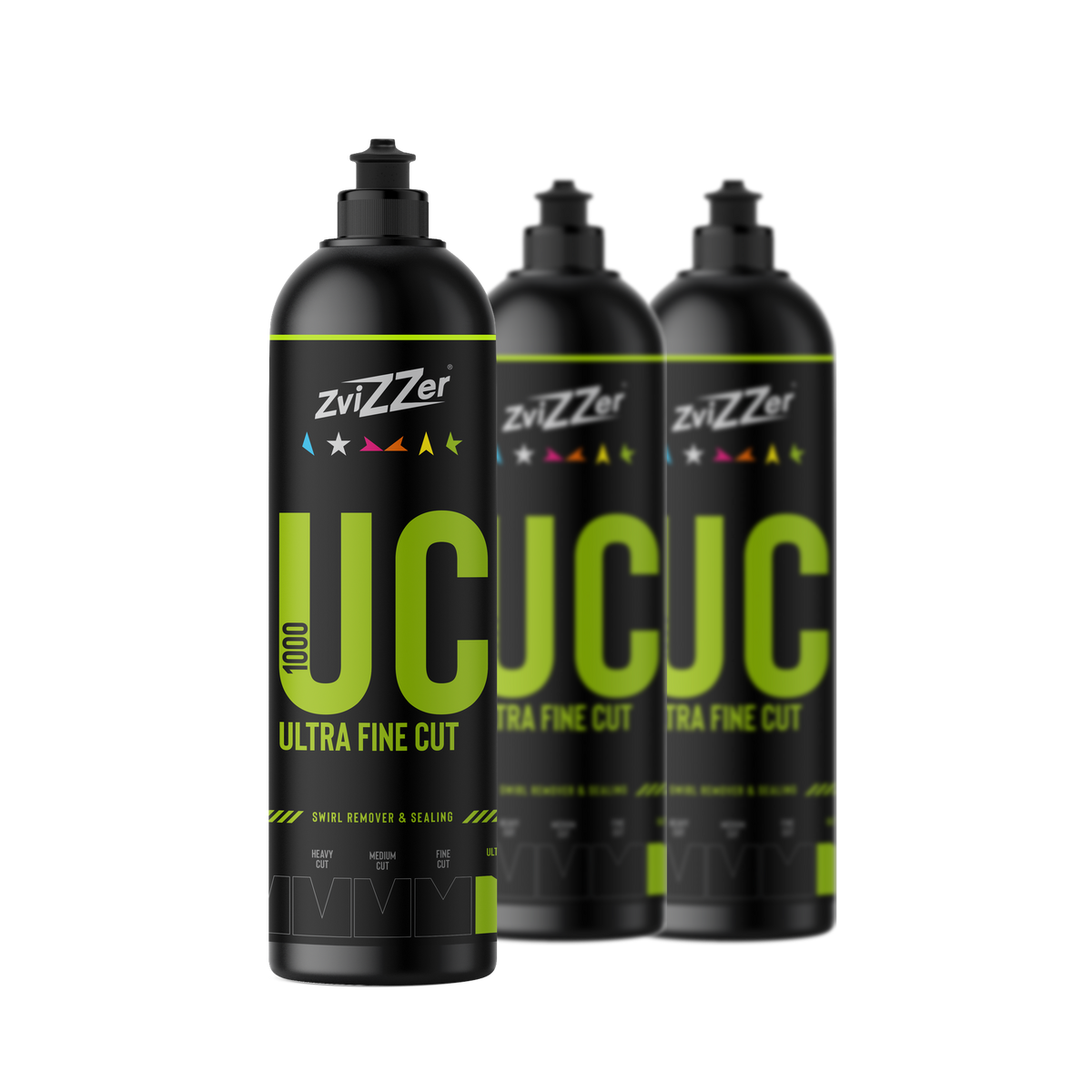 ZviZZer UC 1000 "Ultrafine Cut" (Grün) — Finish-Politur 750 ml / 3er-Set