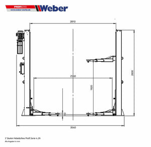 2-Säulen Hebebühne "4.2A" Weber-Profi-Serie bis 4200kg