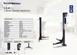 2-Säulen Spindel-Hebebühne "C-2.40" Weber-Expert-Serie für 4000kg