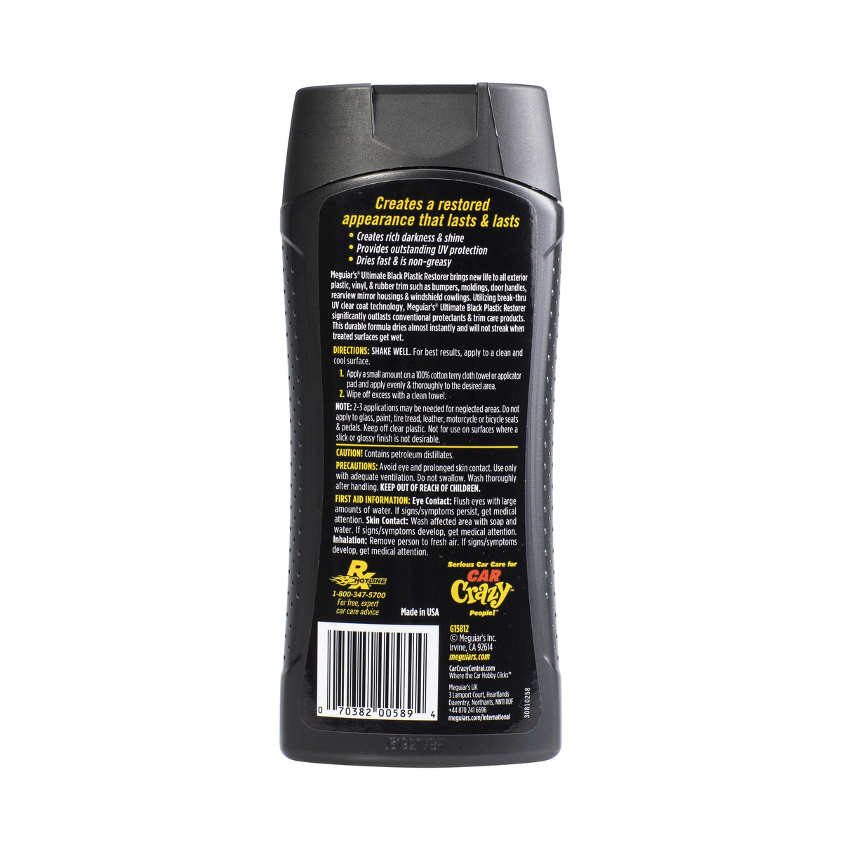 Meguiars Ultimate Black Plastic Restorer Kunststoffpflege 12 oz (355 ml)