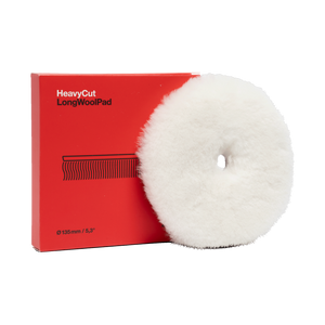Koch-Chemie Heavy Cut "Long" Wool Pad — Lammfell-Polierpad "Rot" (Langflorig) 1 Stück / Ø 135 mm / Rot