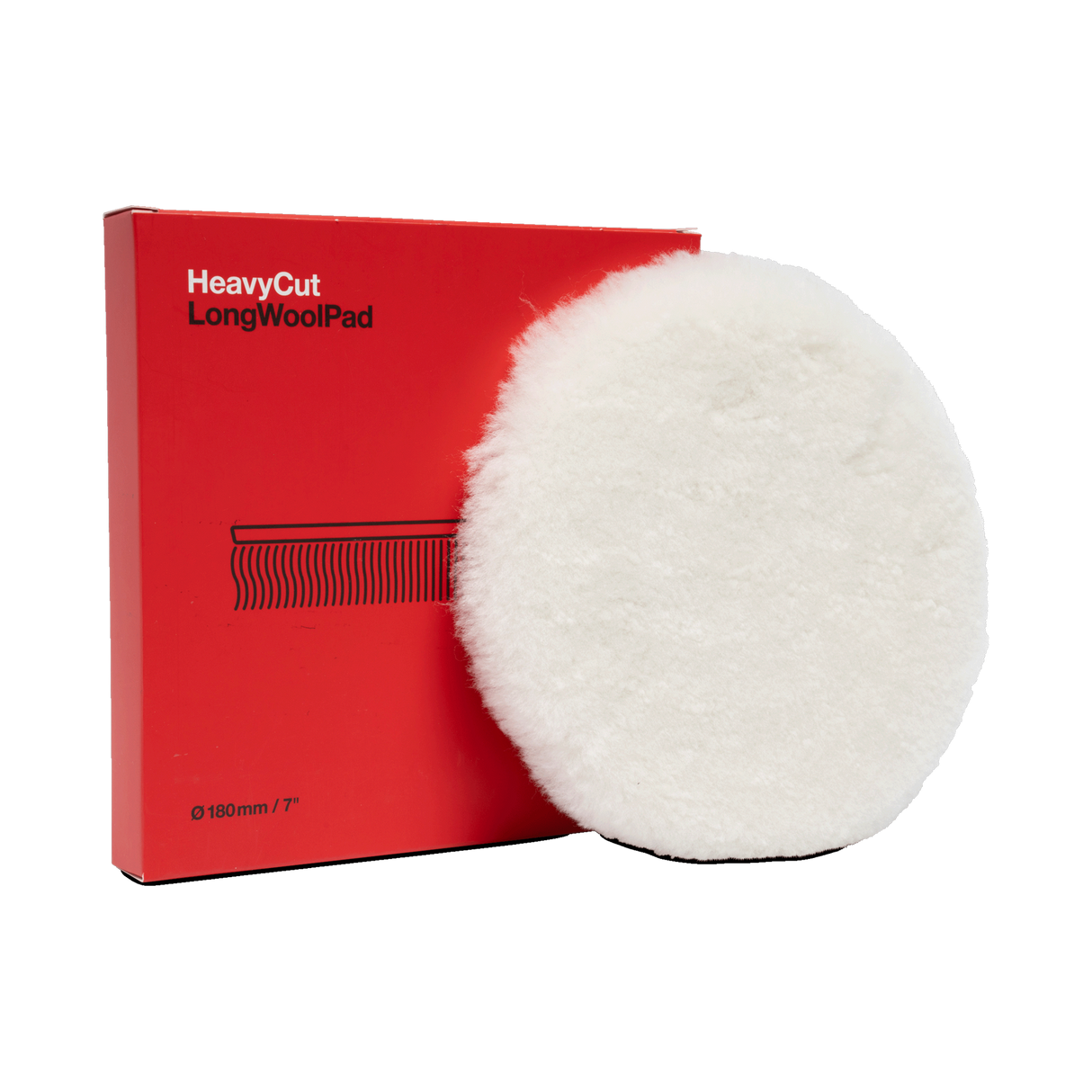 Koch-Chemie Heavy Cut "Long" Wool Pad — Lammfell-Polierpad "Rot" (Langflorig) 1 Stück / Ø 180 mm / Rot