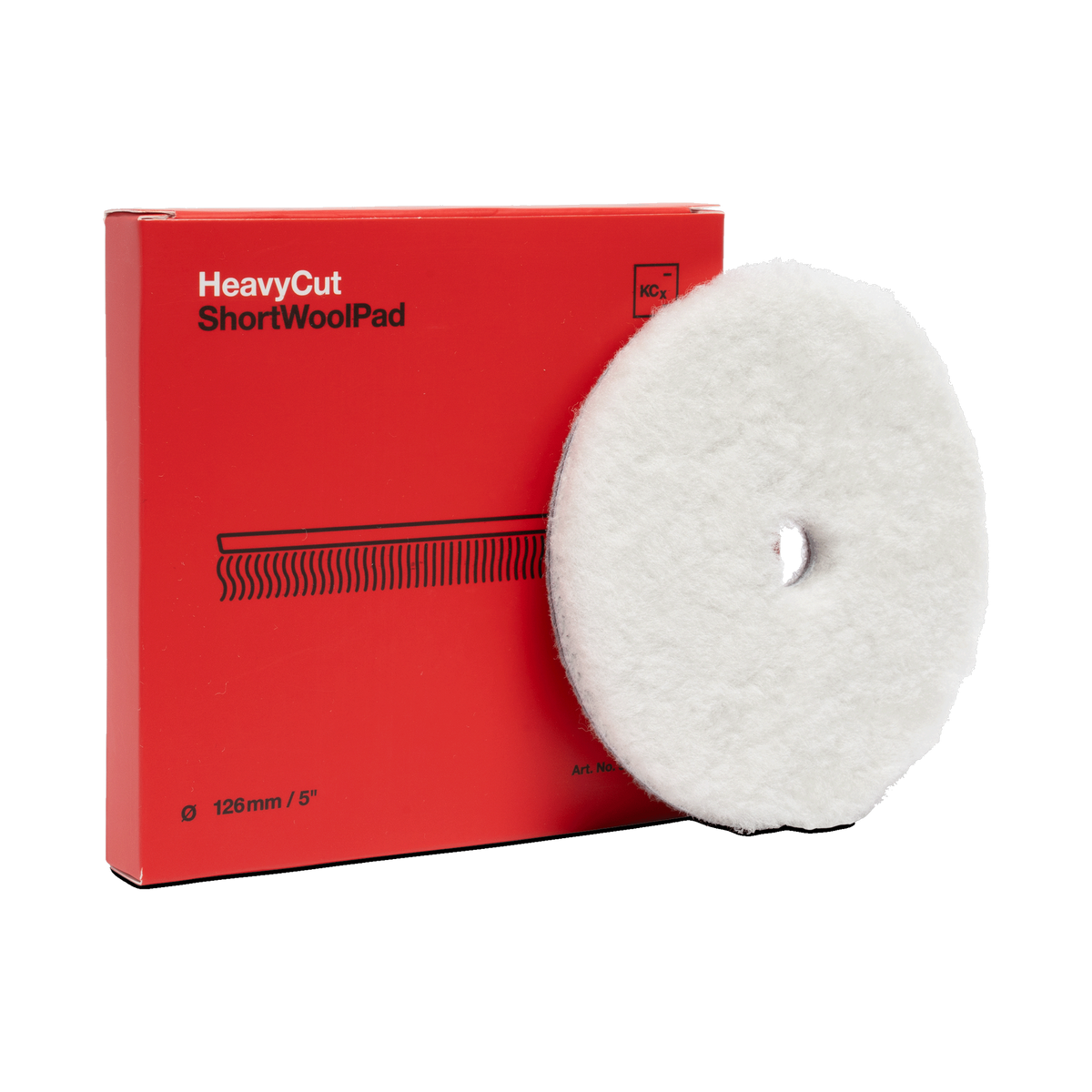 Koch-Chemie Heavy Cut "Short" Wool Pad — Lammfell-Polierpad "Rot" (Kurzflorig) 1 Stück / Ø 126 mm / Rot