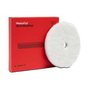 Koch-Chemie Heavy Cut "Short" Wool Pad — Lammfell-Polierpad "Rot" (Kurzflorig) 1 Stück / Ø 126 mm / Rot
