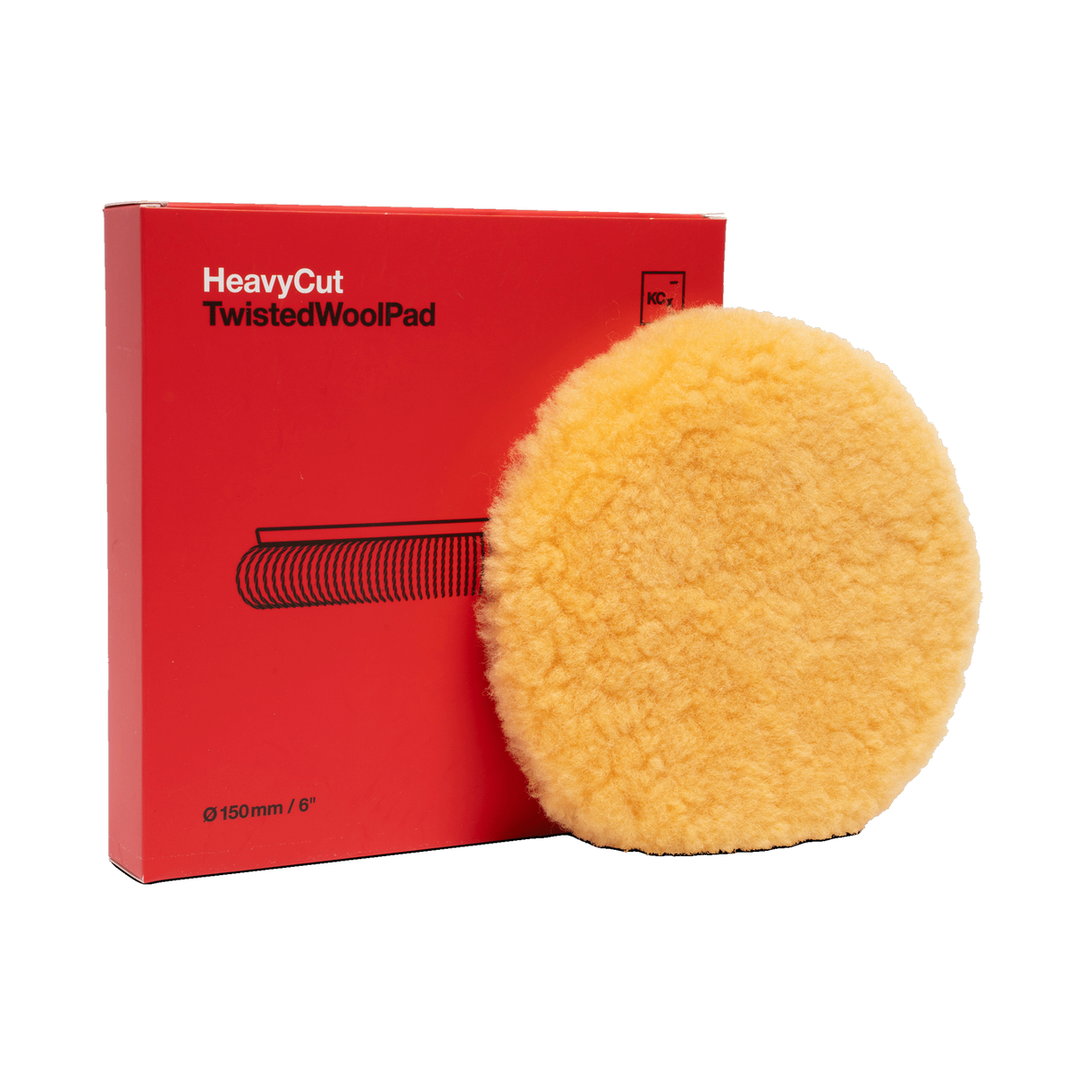 Koch-Chemie Heavy Cut "Twisted" Wool Pad — Lammwoll-Polierpad "Rot" für Gelcoats und Bootlacke (Marine-Linie) 1 Stück / Ø 150 mm / Rot