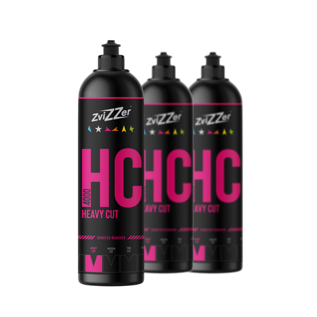 ZviZZer HC 4000 "Heavy Cut" (Rot) — Schleifpolitur 750 ml / 3er-Set